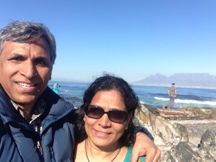 At Robben Island with the Table Mountain in the background